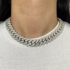 14K Gold 15mm Jumbo Iced Razor Cuban Link Diamond Chain 16 in - additional product view 4