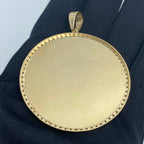 14K Gold Round Picture Photo CZ Pendant - additional product view 3