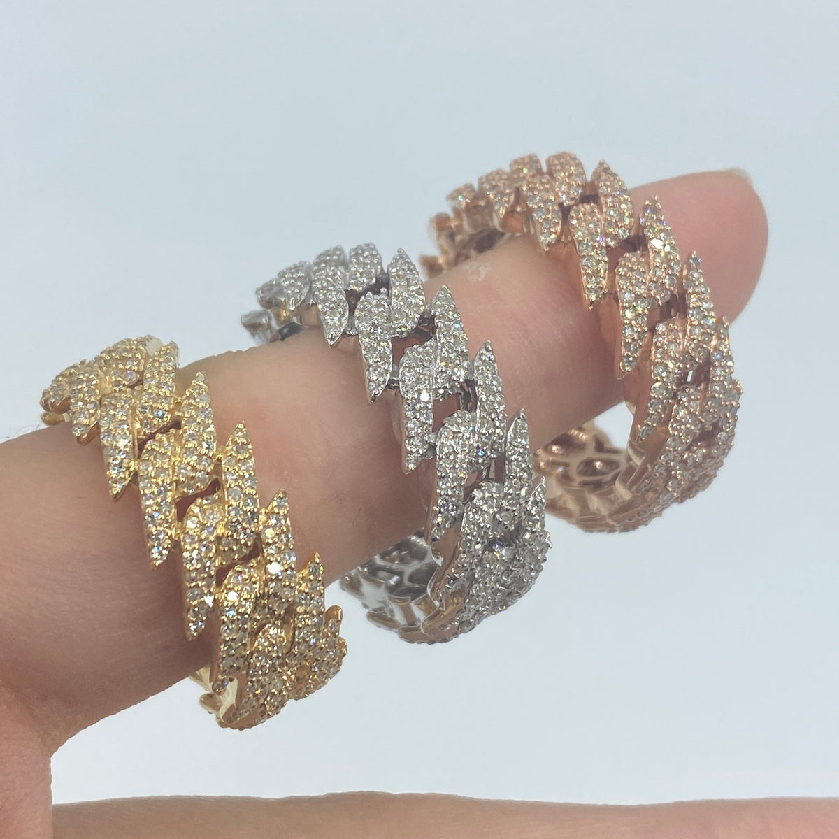 14K Gold Eternity Cuban Thorn Diamond Ring 2.3 Ct - additional product view 3