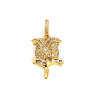 14K Gold Rose Diamond Baguette Pendant - additional product view 3