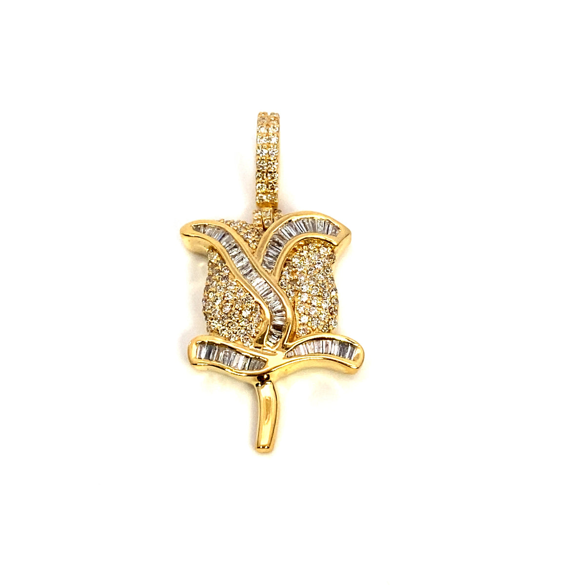 14K Gold Rose Diamond Baguette Pendant - additional product view 3