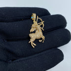 14K Gold Sagittarius Diamond Pendant 1.5 Ct - additional product view 3