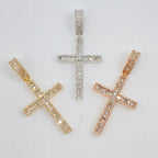 10K Gold Bold Cross Diamond Baguette Pendant - additional product view 7