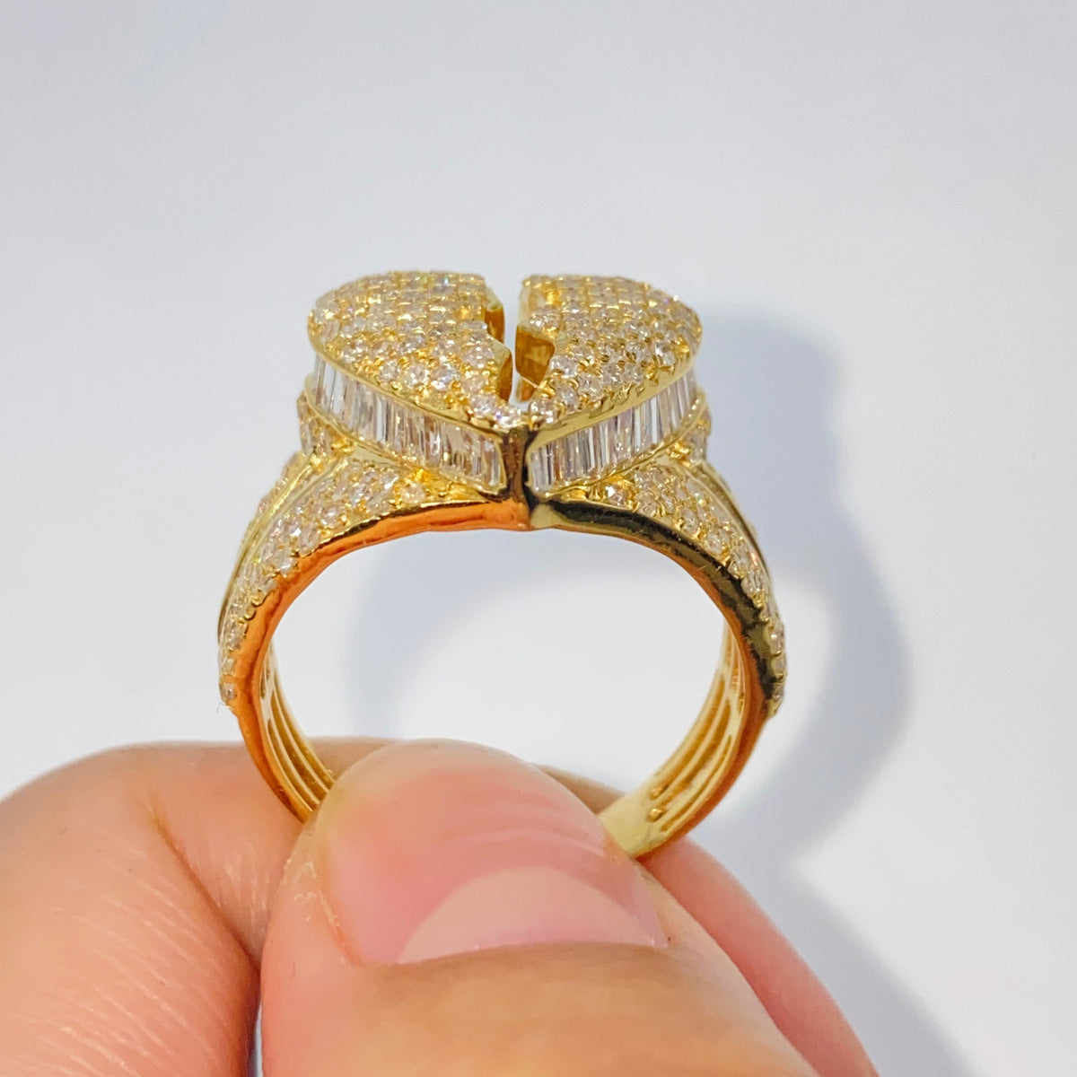 14K Gold Broken Heart Diamond Baguette Ring - additional product view 9