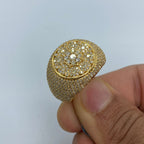14K Gold Flower Diamond Dome Ring - additional product view 2