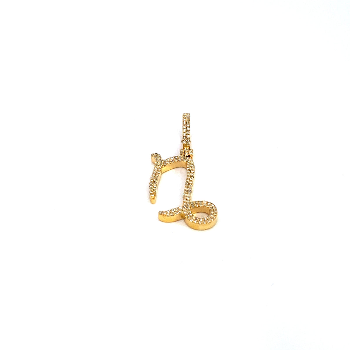 10K Gold Capricorn Sign Diamond Pendant - additional product view 2