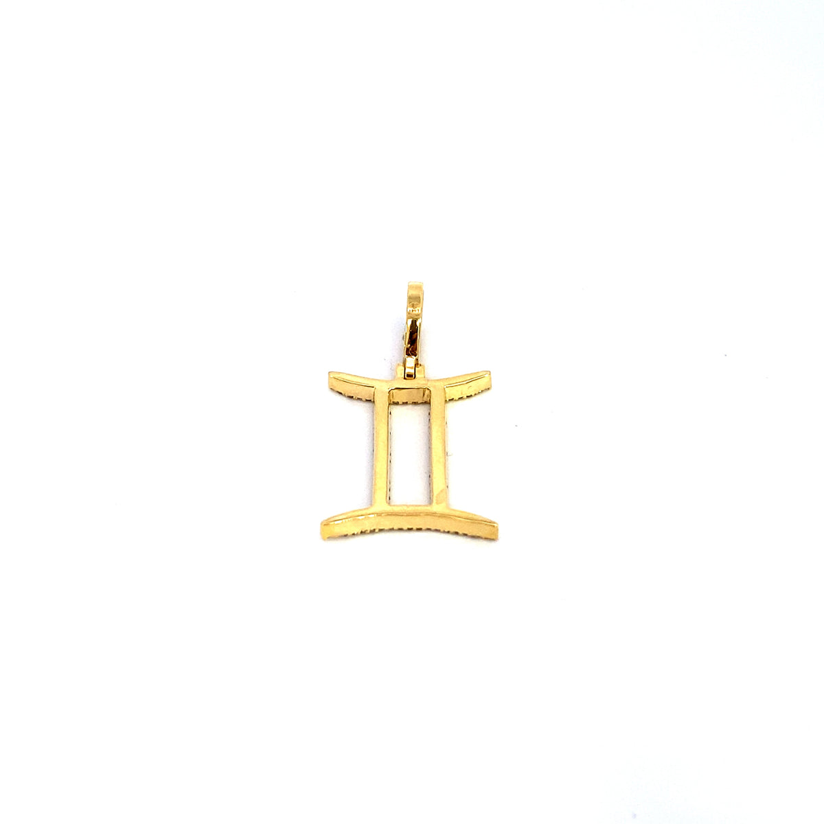 10K Gold Gemini Sign Diamond Pendant - additional product view 4