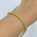 10K Gold Box Franco Link Anklet 10 in - additional product view 3