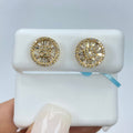 14K Gold Sunshine Circle Diamond Earrings in yellow gold - close-up product photo