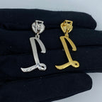 14K Gold Script Initial Letter Heart Diamond Pendants Full Collection - additional product view 3