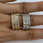 14K Gold Double Row Diamond Baguette Ring - additional product view 2