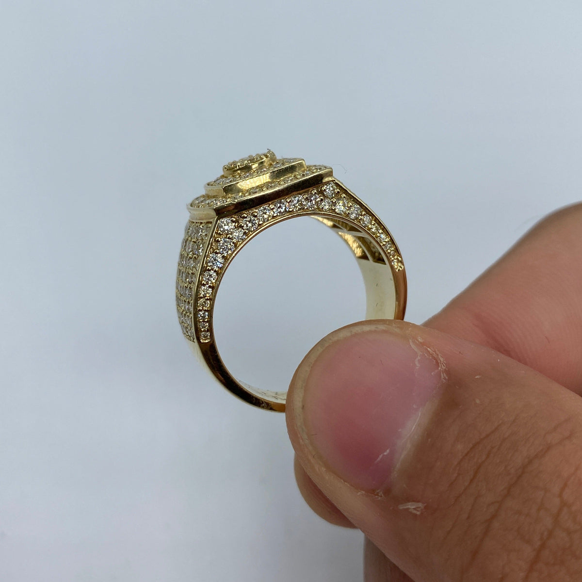 14K Gold Square Belgian Diamond Ring - additional product view 6