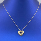 14K Gold Puffy Heart Charm Necklace - additional product view 2