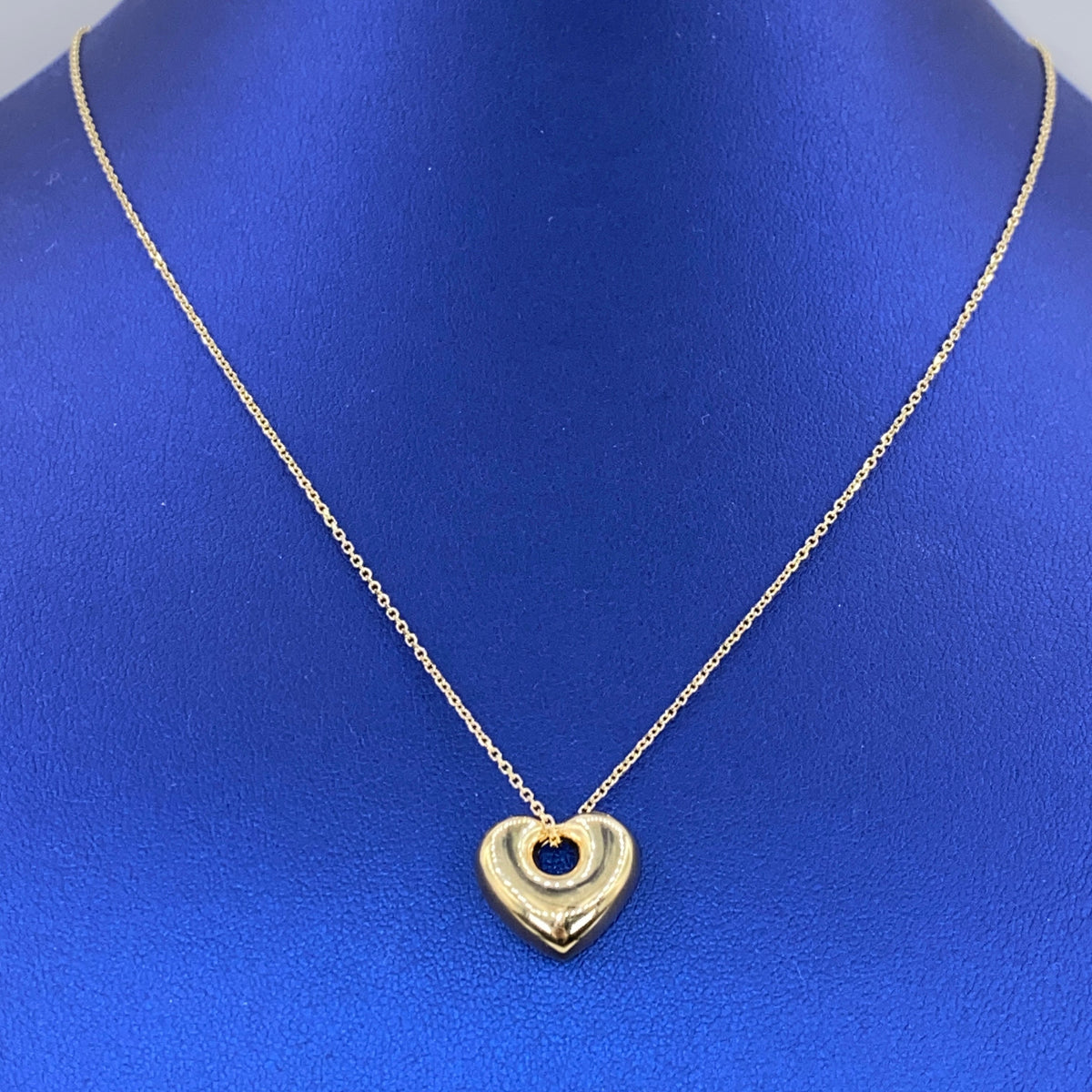 14K Gold Puffy Heart Charm Necklace - additional product view 2