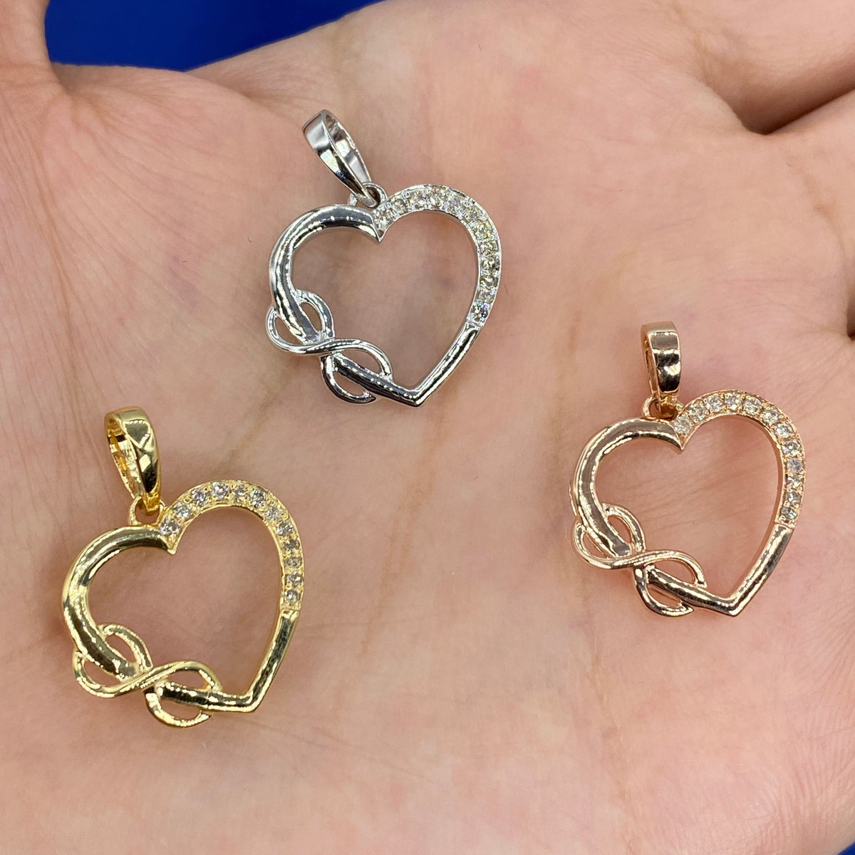 14K Gold Heart Infinity Diamond Pendant - additional product view 2
