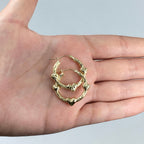 10K Gold Jolyne Heart Hoop Earrings, 1.2" - close-up product photo
