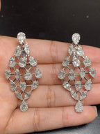 14K Gold Bridal Baguette Web Diamond Earrings - additional product view 3