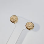 14K Gold 8mm Circle Diamond Earrings - additional product view 4