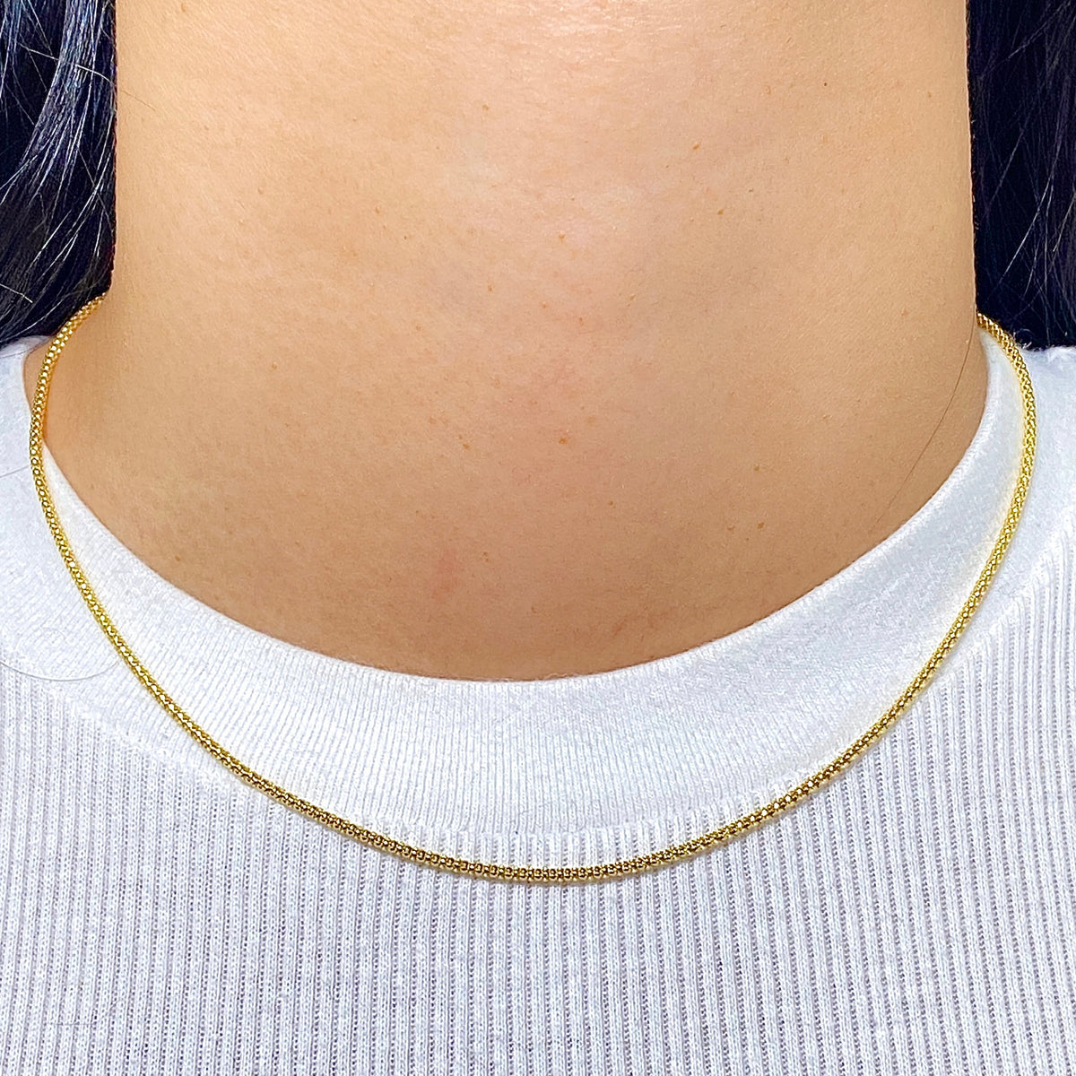 14K Gold 1.6mm Popcorn Chain 16 in - additional product view 4