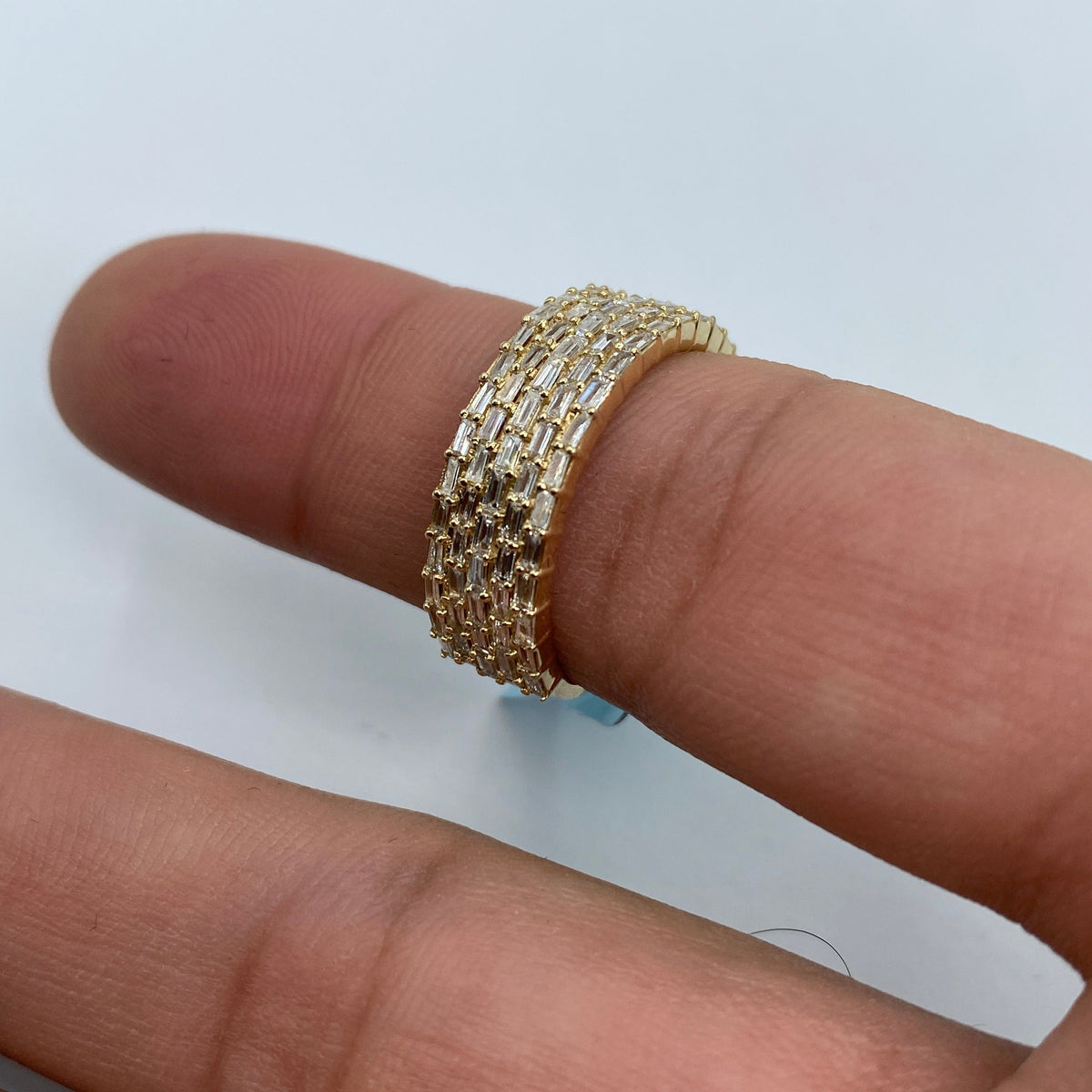 14K Gold Five Stripe Diamond Baguette Ring - additional product view 5