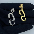 14K Gold Initial S Script Heart Diamond Pendant - additional product view 7