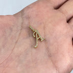 10K Gold Cursive A Initial Diamond Pendant - additional product view 3