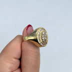 14K Gold Diamond Baguette Cut Signet Ring - additional product view 4