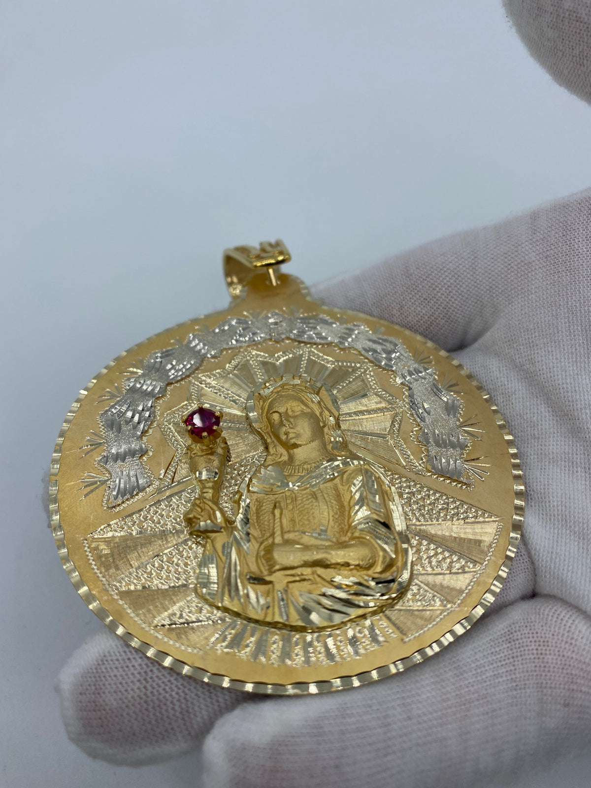 10K Gold Saint Barbara Pendant - 3.75 in - additional product view 4