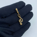 14K Gold Music Note Diamond Pendant - additional product view 5