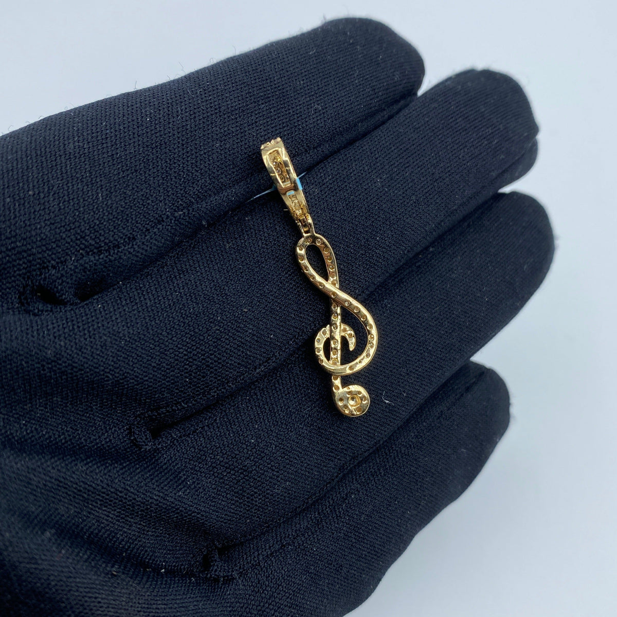 14K Gold Music Note Diamond Pendant - additional product view 5