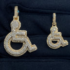 14K Gold Handicap Wheelchair Diamond Pendant - additional product view 2