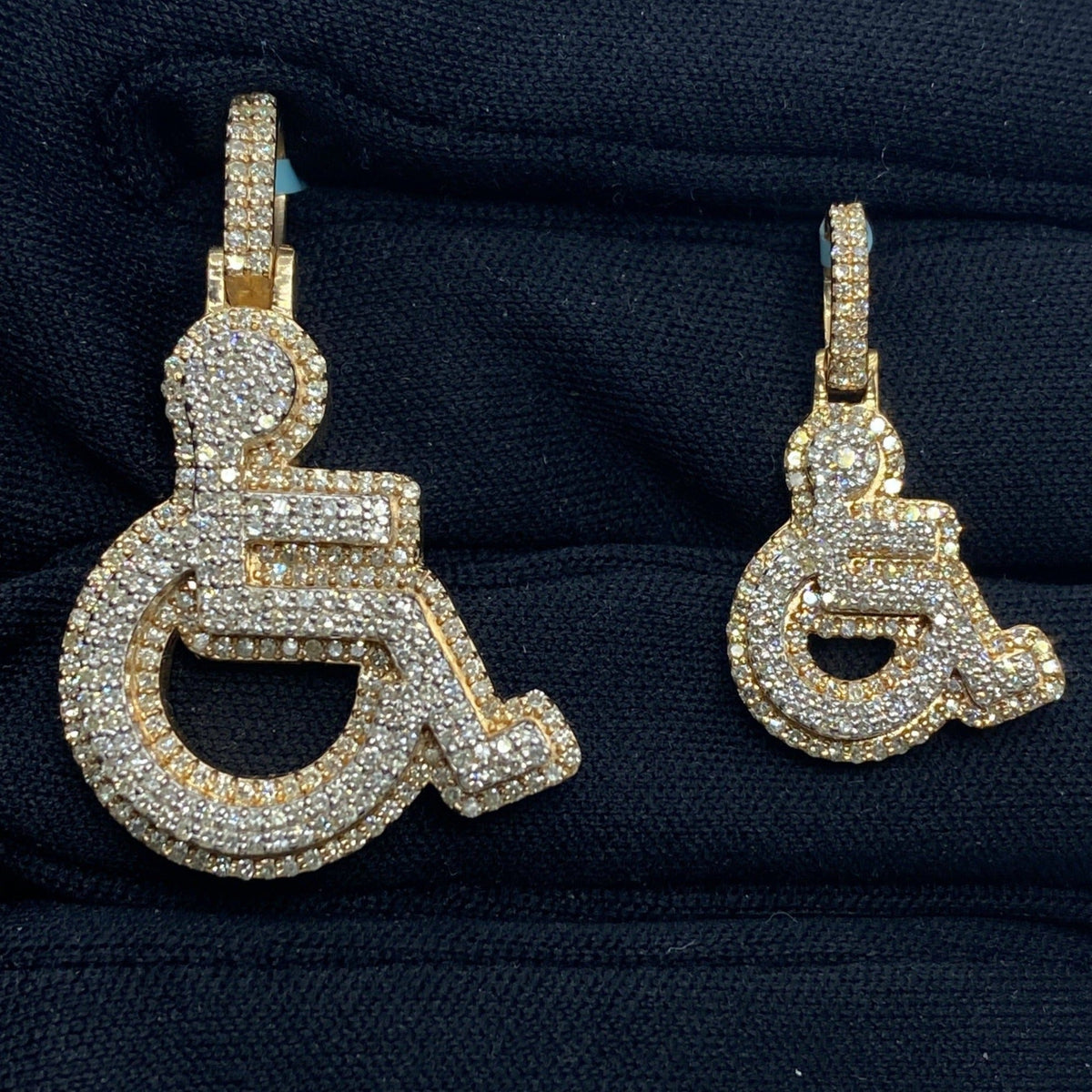 14K Gold Handicap Wheelchair Diamond Pendant - additional product view 2