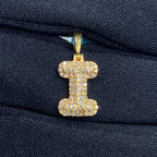 14K Gold Initial I Bubble Diamond Pendant - additional product view 2
