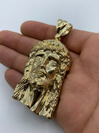 14K Gold Jesus Head Pendant 3.25 in - additional product view 3