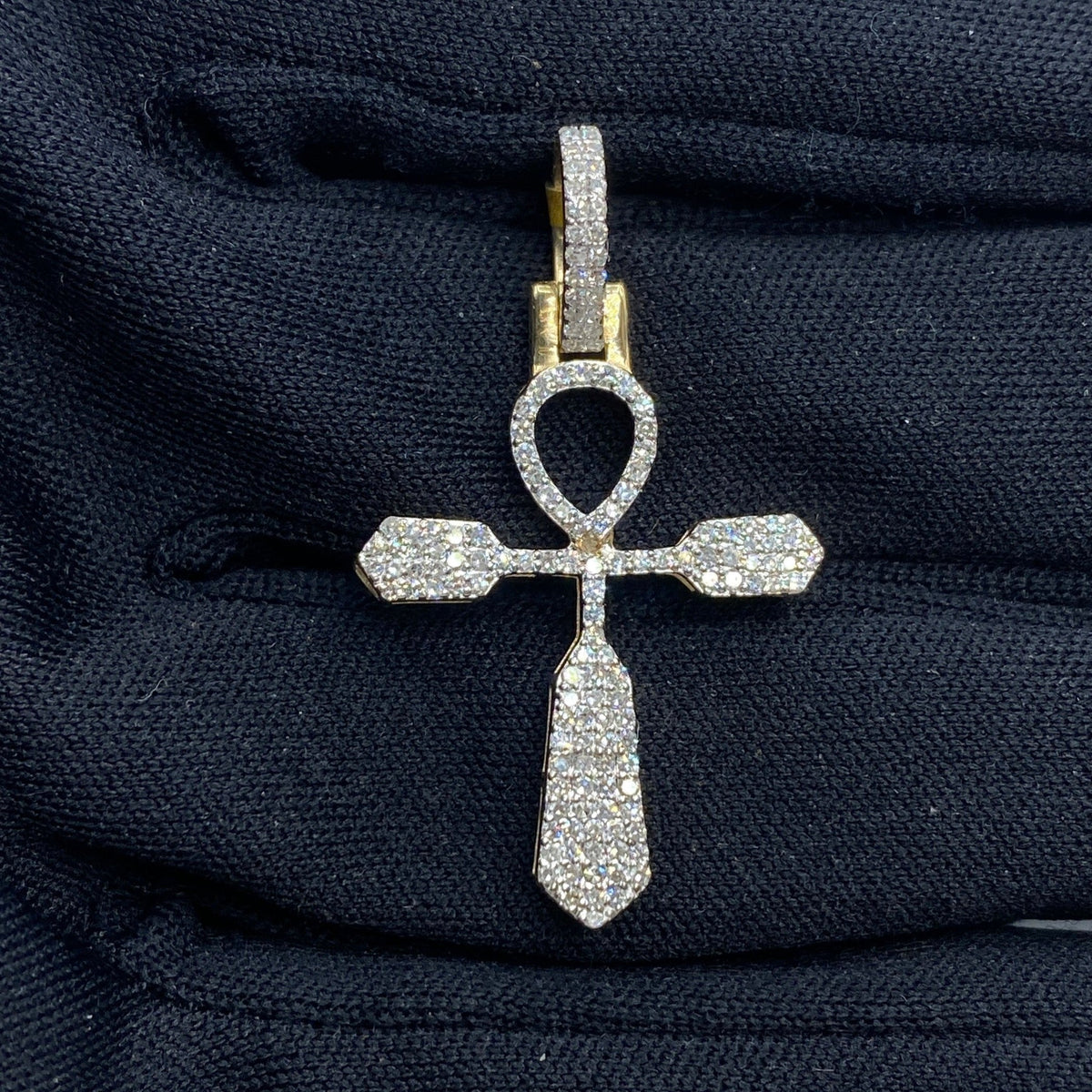 10K Gold Daily Ankh Diamond Pendant - additional product view 2