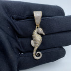 14K Gold Seahorse Diamond Pendant - additional product view 3