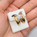 18K Gold Divine Two-Tone Diamond Earrings - additional product view 2