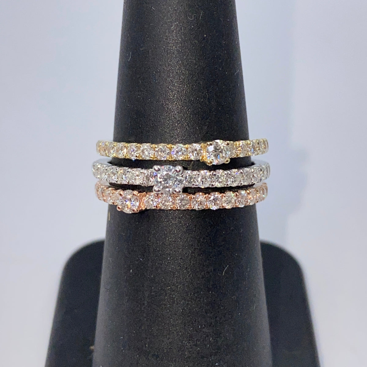14K Gold Venus Tri-Color Diamond Ring - additional product view 4