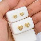 10K Gold Classic Heart Diamond Earrings - additional product view 3