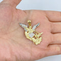 10K Gold Saint Michael Pendant, Large - close-up product photo