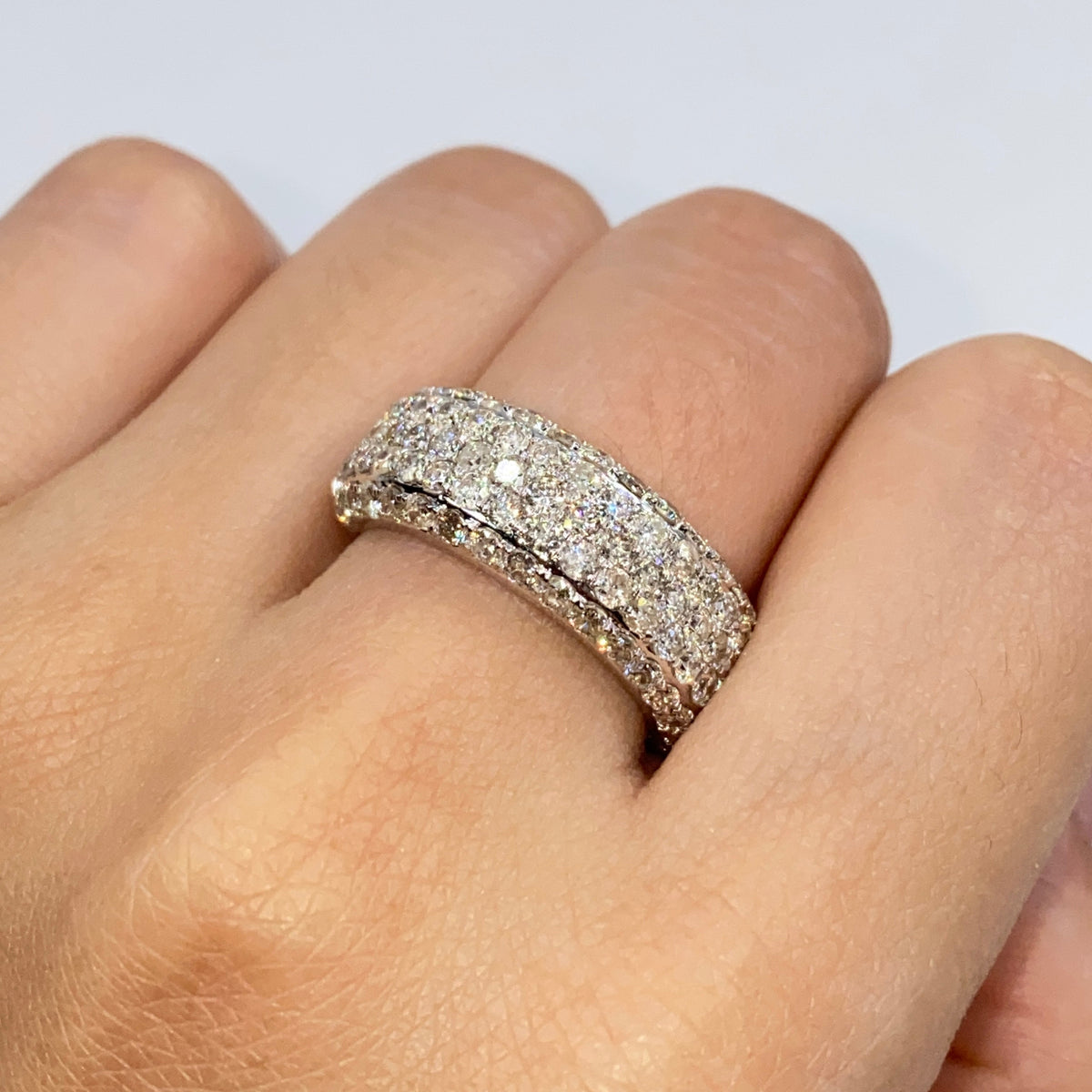 14K Gold 8mm Iced Diamond Band Ring - additional product view 2