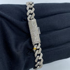 10K Gold 7mm Cuban Link Diamond Bracelet 8.5 in - additional product view 4