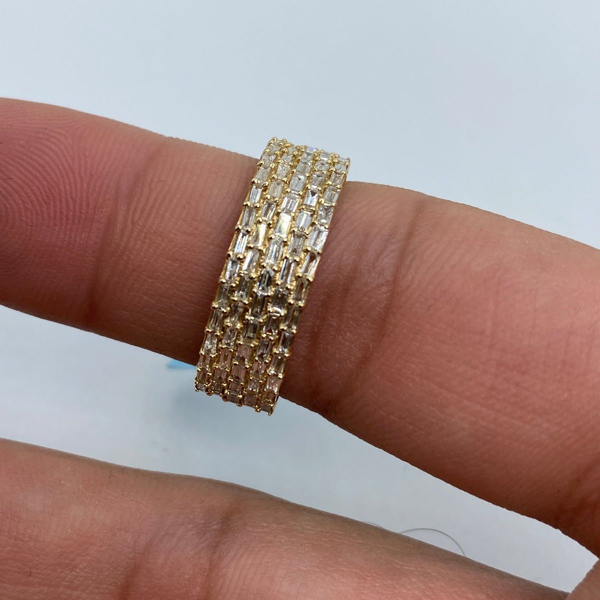 14K Gold Five Stripe Diamond Baguette Ring - additional product view 4
