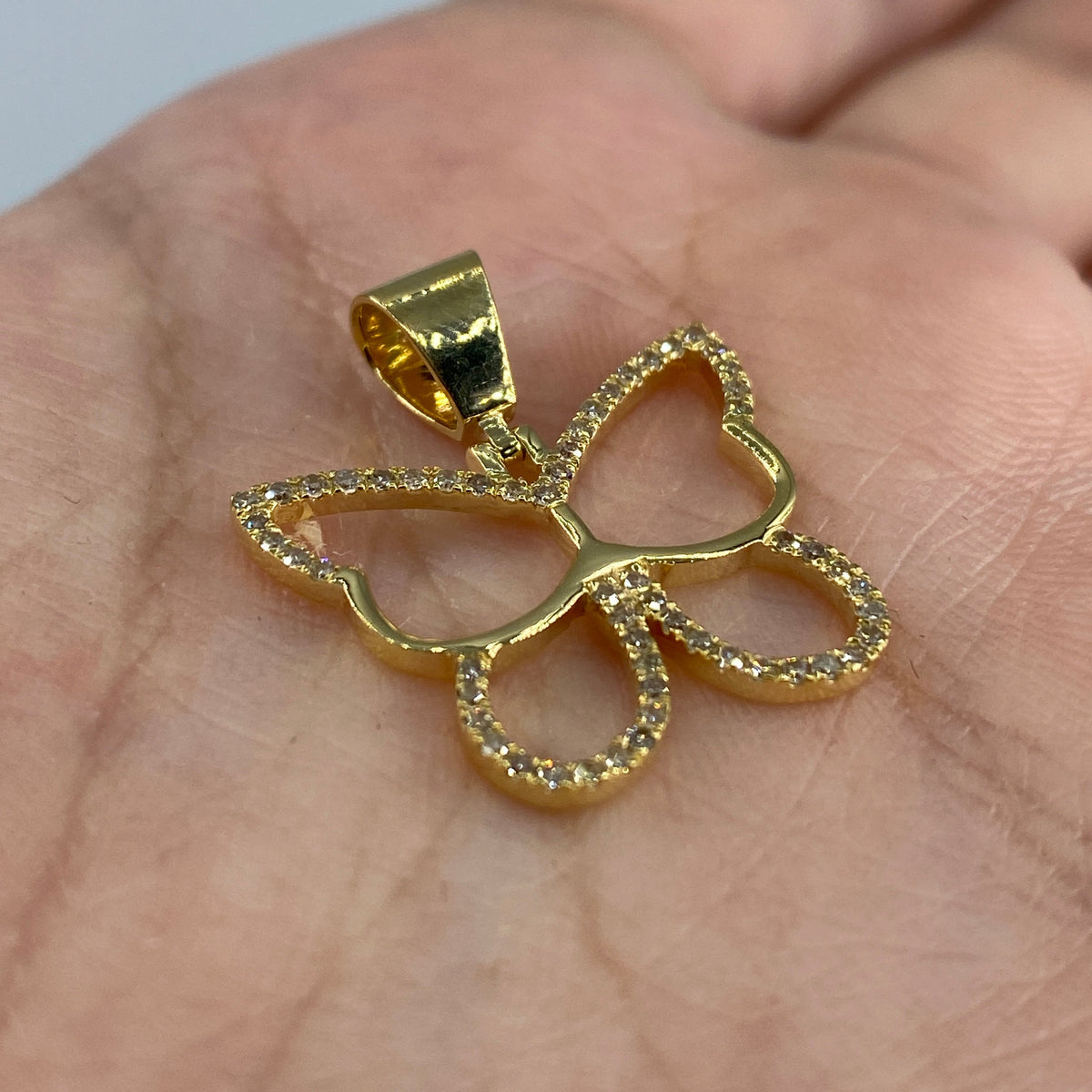 10K Gold Butterfly Diamond Pendant - additional product view 3