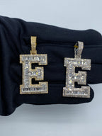 Initial E Baguette Diamond Pendant - additional product view 2