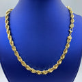 Rope Chain Necklace Real Solid 14K Yellow Gold 20 in-24 in, 7.9mm - close-up product photo