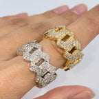 14K Gold 13mm Cuban Link Diamond Ring - additional product view 3