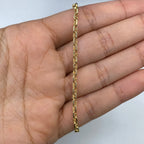 14K Gold 3mm Mariner Link Bracelet 7 in - additional product view 2