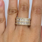 14K Gold 11M Stacked Diamond Baguette Ring in yellow gold - close-up product photo