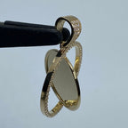 14K Gold Spinning Circle Picture Photo CZ Pendant - additional product view 3